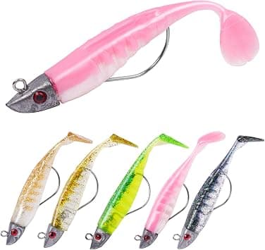HOTUT leurres de pêche souples 5 pièces, T-Tail